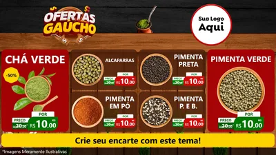 Modelo de TV para TV Horizontal com o tema Ofertas Dia do Gaúcho para Produtos Naturais