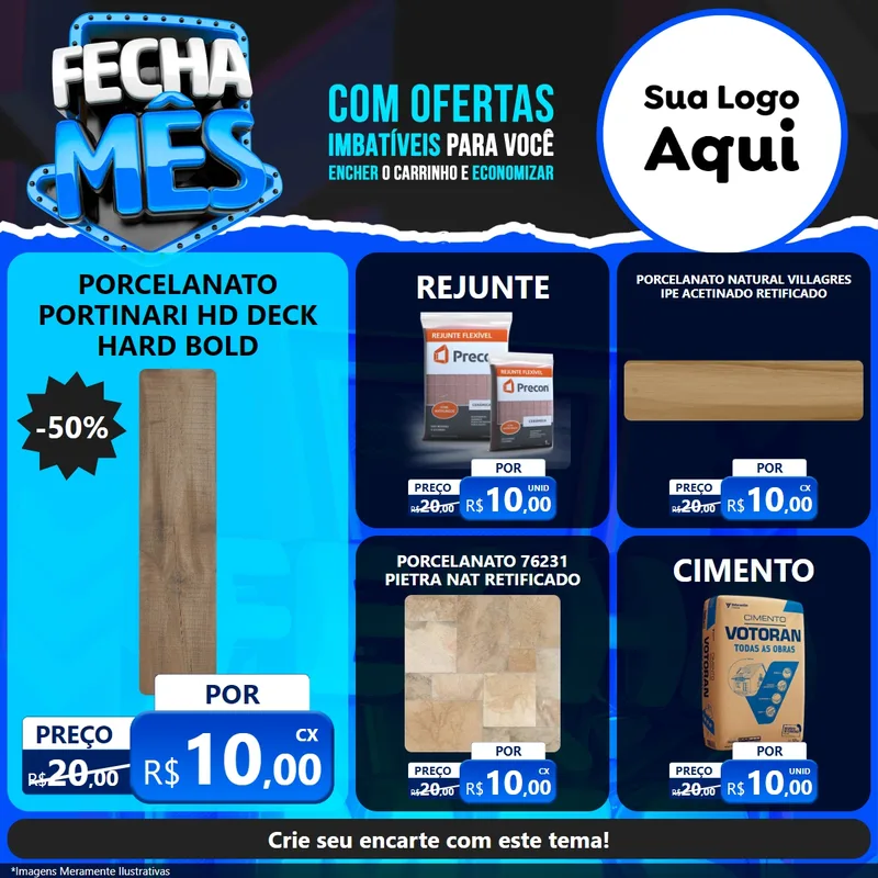 Modelo de Rede Social para Feed Facebook com o tema Fecha Mês para Pisos e revestimentos