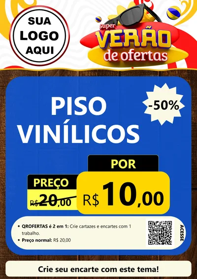 Modelo de Cartaz para Cartaz A4 Vertical com o tema Super Verão de Ofertas para Material para Construção