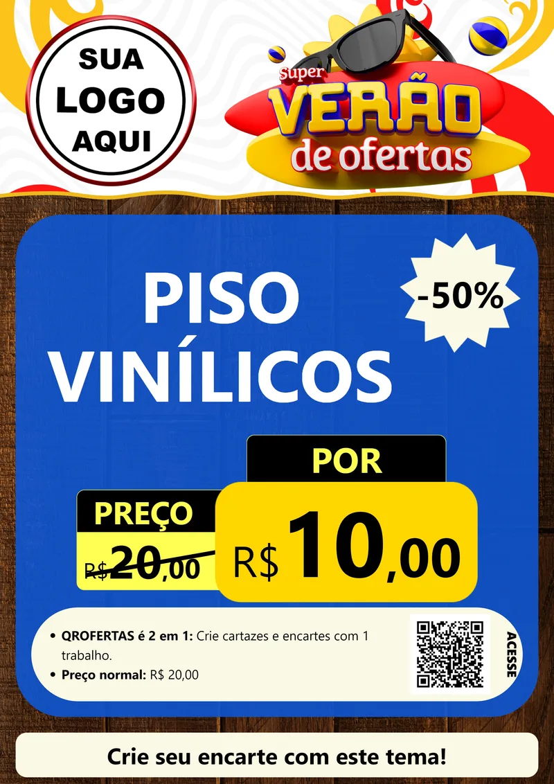 Modelo de Cartaz para Cartaz A4 Vertical com o tema Super Verão de Ofertas para Material para Construção