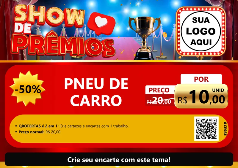 Modelo de Cartaz para Cartaz A4 Horizontal com o tema Show de Prêmios para Auto peças