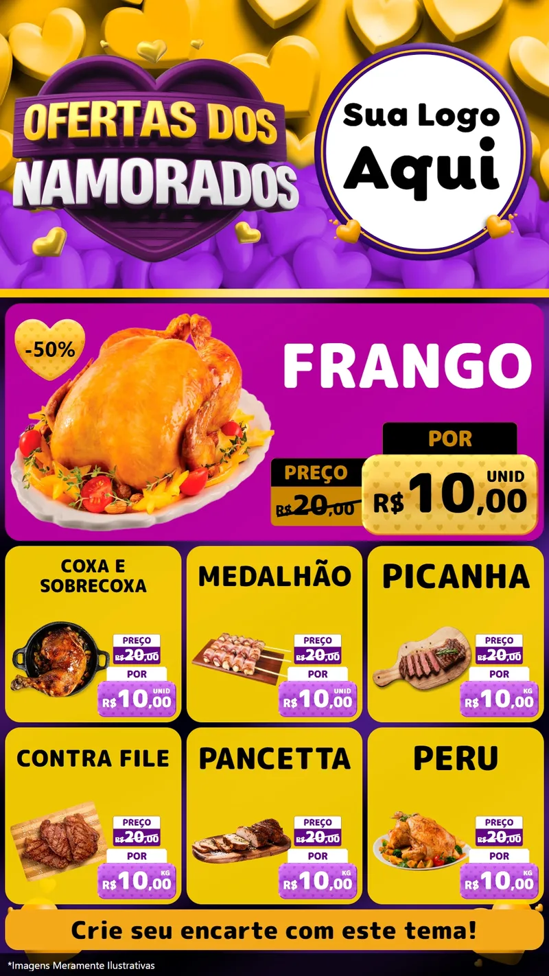 Modelo de Rede Social para Stories com o tema Oferta Dos Namorados para Assados