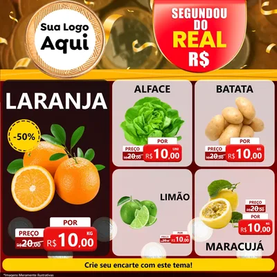 Modelo de Rede Social para Feed Facebook com o tema Segundou do Real para Hortifrúti