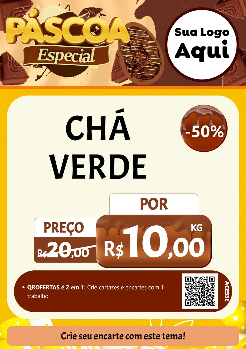 Modelo de Cartaz para Cartaz A4 Vertical com o tema Páscoa Especial para Produtos Naturais