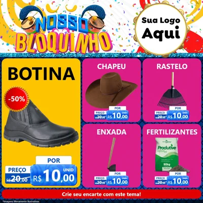 Modelo de Rede Social para Feed Facebook com o tema Nosso Bloquinho para Agropecuária