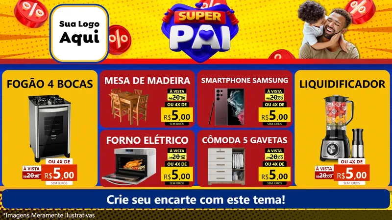 Modelo de TV para TV Horizontal com o tema Super Pai para Móveis e Eletro