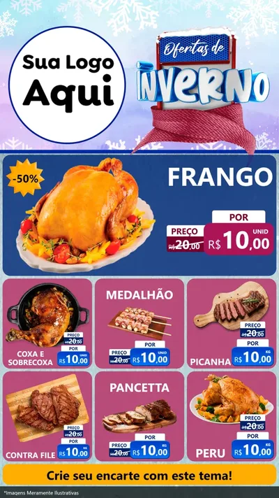 Modelo de Rede Social para Stories com o tema Ofertas de Inverno para Assados