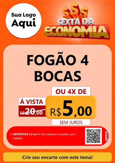 Modelo de Cartaz para Cartaz A4 Vertical com o tema Sexta da Economia para Móveis e Eletro