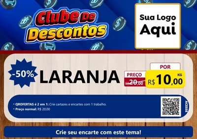 Modelo de Cartaz para Cartaz A4 Horizontal com o tema Clube de Descontos para Hortifrúti