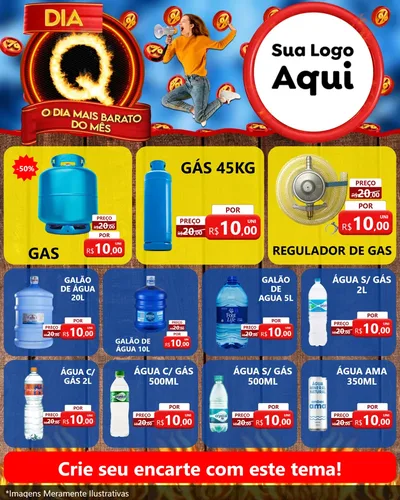 Modelo de Rede Social para Feed Instagram com o tema Dia Q - O Dia Mais Barato Do Mês para Água e gás