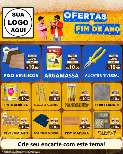 Modelo de Rede Social para Feed Instagram com o tema Ofertas de Fim de Ano para Material para Construção