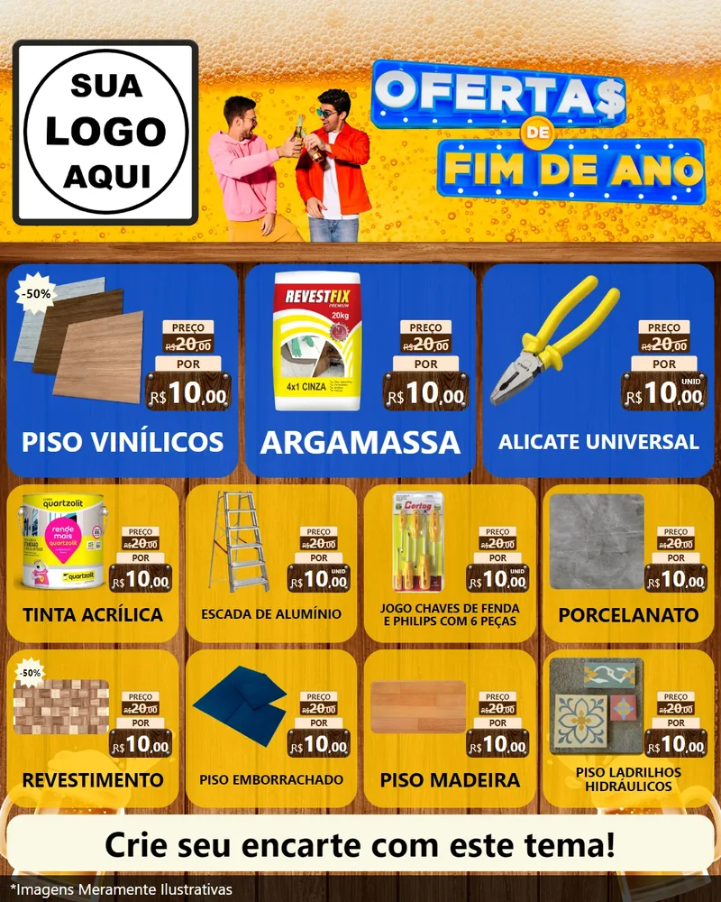 Modelo de Rede Social para Feed Instagram com o tema Ofertas de Fim de Ano para Material para Construção