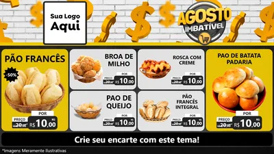 Modelo de TV para TV Horizontal com o tema Agosto imbatível para Padaria