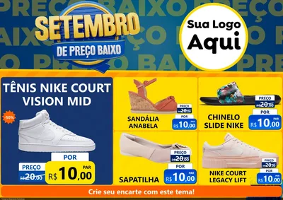 Modelo de Encarte para Encarte A4 Horizontal com o tema Setembro De Preço Baixo para Calçados