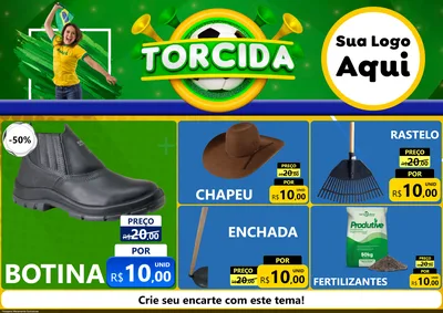 Modelo de Encarte para Encarte A4 Horizontal com o tema Torcida para Agropecuária