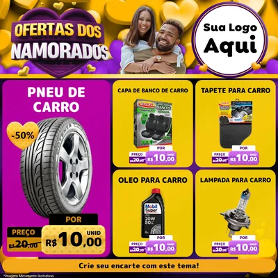 Modelo de Rede Social para Feed Facebook com o tema Oferta Dos Namorados para Auto peças