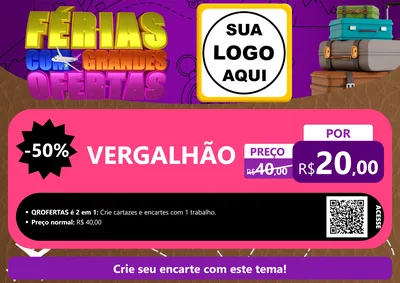 Modelo de Cartaz para Cartaz A4 Horizontal com o tema Férias com Grandes Ofertas para Ferragens