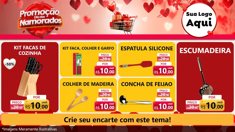 Modelo de TV para TV Horizontal com o tema Promoção Dia dos Namorados para Utilidades Domésticas