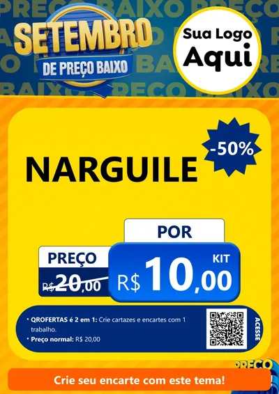 Modelo de Cartaz para Cartaz A4 Vertical com o tema Setembro De Preço Baixo para Tabacaria