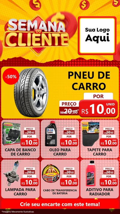 Modelo de Rede Social para Stories com o tema Semana do Cliente para Auto peças
