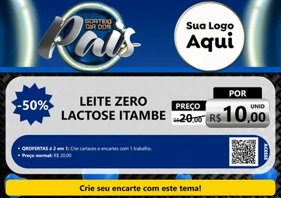 Modelo de Cartaz para Cartaz A4 Horizontal com o tema Sorteio Dia Dos Pais para Frios e Laticínios