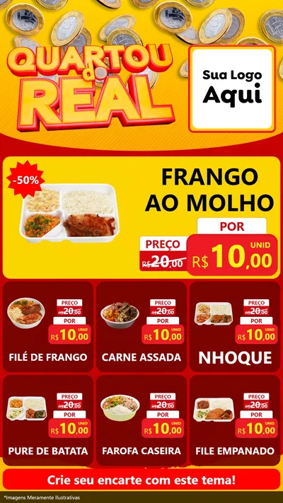 Modelo de Rede Social para Stories com o tema Quartou do Real para Restaurante