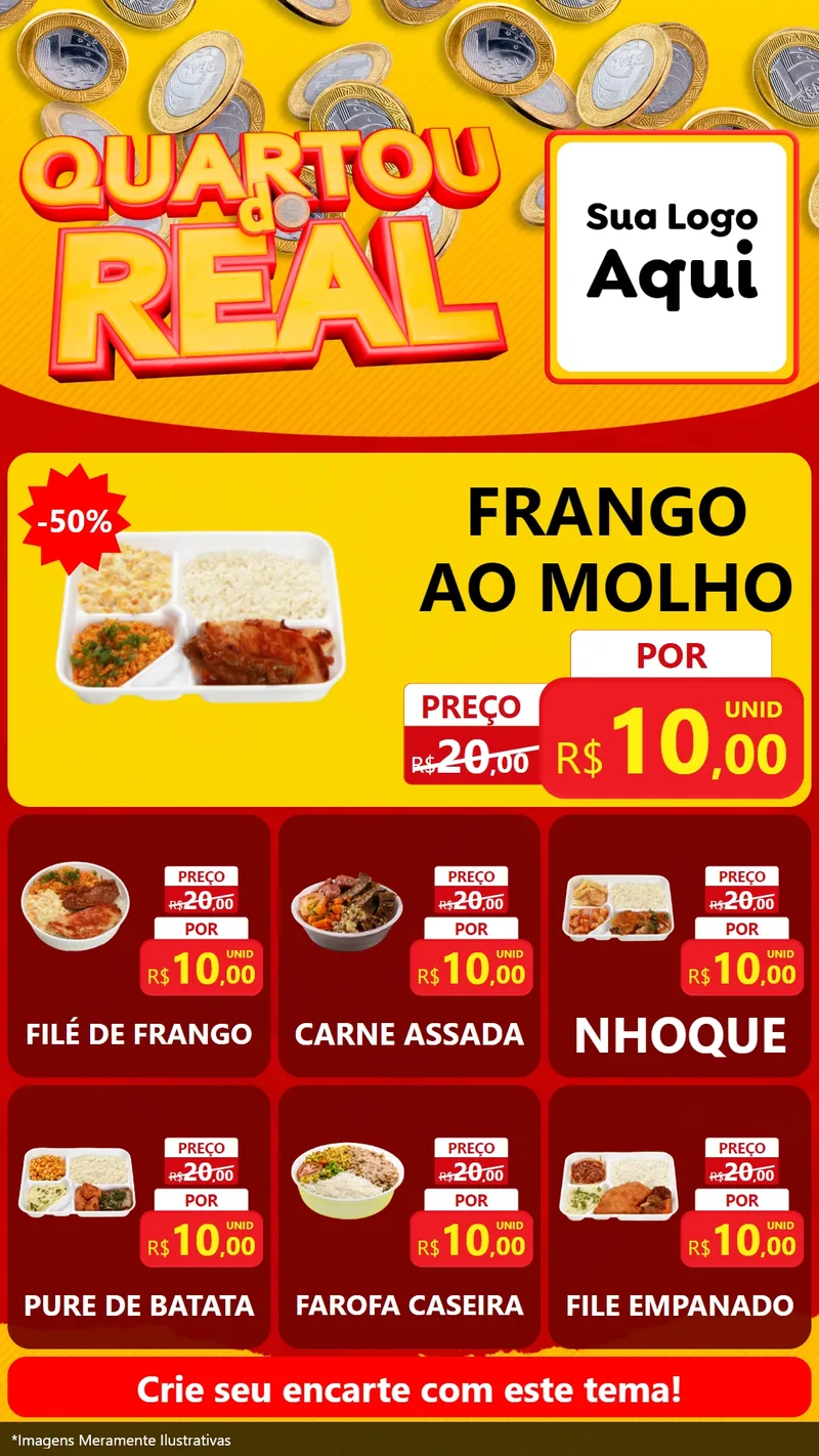 Modelo de Rede Social para Stories com o tema Quartou do Real para Restaurante