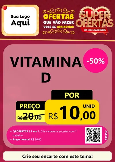 Modelo de Cartaz para Cartaz A4 Vertical com o tema Dia dos Namorados para Farmácia