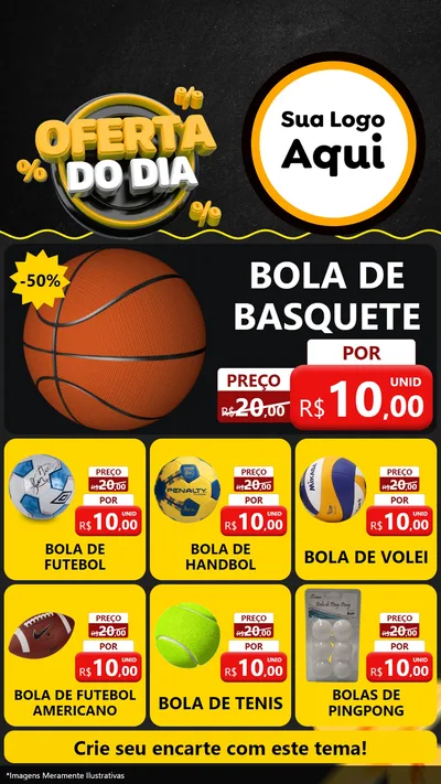 Modelo de Rede Social para Stories com o tema Oferta Do Dia para Artigos Esportivos