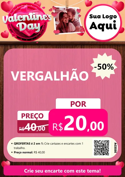 Modelo de Cartaz para Cartaz A4 Vertical com o tema Valentine's Day para Ferragens