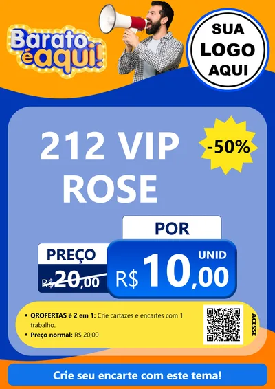Modelo de Cartaz para Cartaz A4 Vertical com o tema Barato é aqui para Perfumes