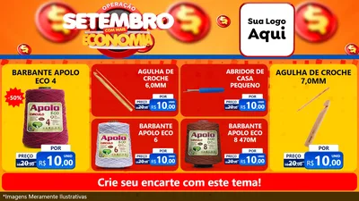 Modelo de TV para TV Horizontal com o tema Operação Setembro Com Muita Economia para Armarinho e Aviamentos