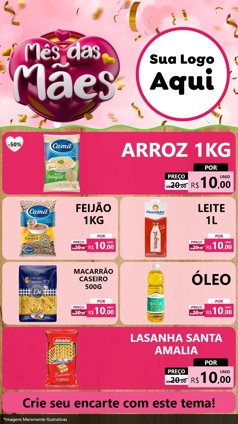 Modelo de TV para TV Vertical com o tema Mês das Mães para Supermercado