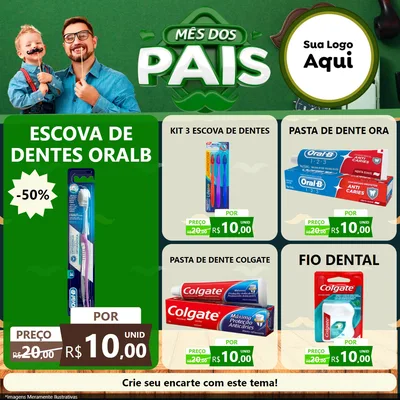 Modelo de Rede Social para Feed Facebook com o tema Mês dos Pais para Higiene Pessoal