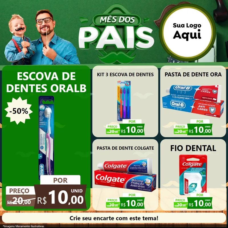 Modelo de Rede Social para Feed Facebook com o tema Mês dos Pais para Higiene Pessoal