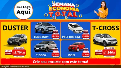 Modelo de TV para TV Horizontal com o tema Semana Economia Total para Concessionaria de Carros