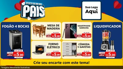Modelo de TV para TV Horizontal com o tema Oferta Do Dia Dos Pais para Móveis e Eletro