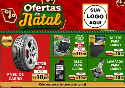 Modelo de Encarte para Encarte A4 Horizontal com o tema Ofertas de Natal para Auto peças