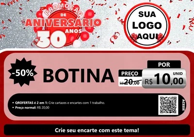 Modelo de Cartaz para Cartaz A4 Horizontal com o tema Promoção de Aniversário - 30 Anos para Agropecuária