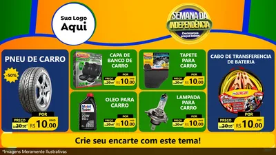 Modelo de TV para TV Horizontal com o tema Semana da Independência Declaramos Preços Baixos para Auto peças