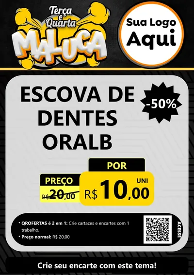 Modelo de Cartaz para Cartaz A4 Vertical com o tema Terça e Quarta Maluca para Higiene Pessoal