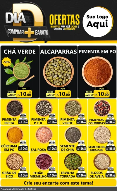 Modelo de Encarte para Encarte Grande com o tema Dia D Mais Economia para Produtos Naturais