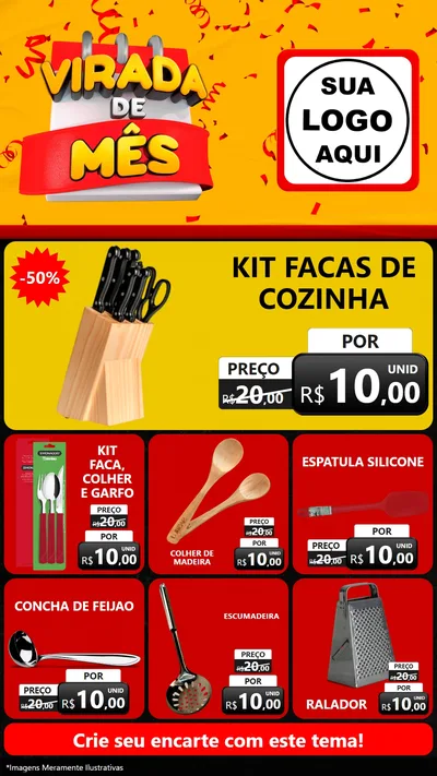 Modelo de Rede Social para Stories com o tema Virada de Mês para Utilidades Domésticas