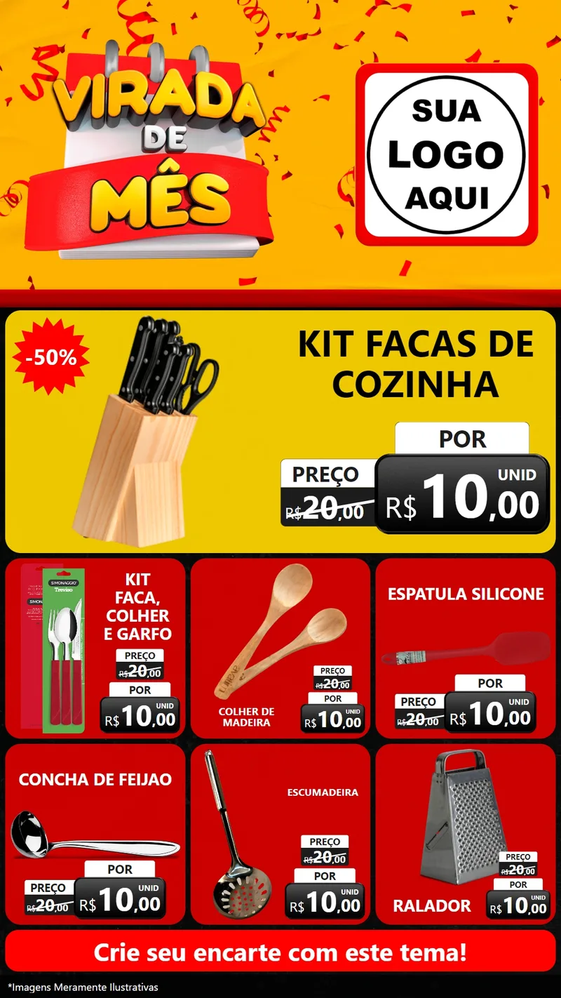 Modelo de Rede Social para Stories com o tema Virada de Mês para Utilidades Domésticas