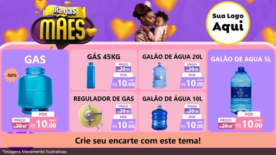 Modelo de TV para TV Horizontal com o tema Dia das Mães para Água e gás