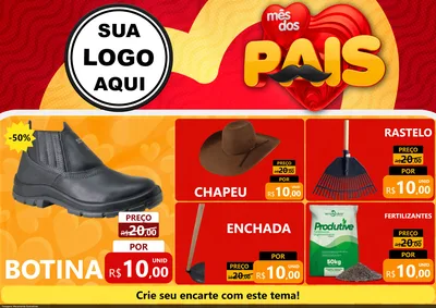 Modelo de Encarte para Encarte A4 Horizontal com o tema Mês Dos Pais para Agropecuária