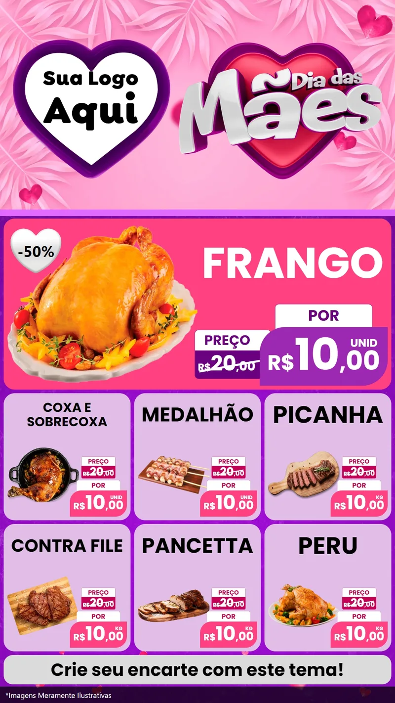 Modelo de Rede Social para Stories com o tema Dia das Mães para Assados
