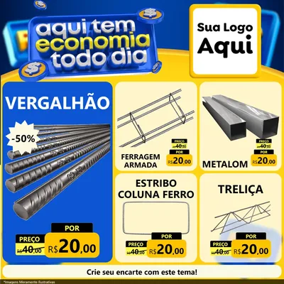 Modelo de Rede Social para Feed Facebook com o tema Aqui Tem Economia Todo Dia para Ferragens