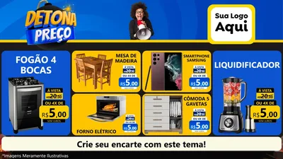 Modelo de TV para TV Horizontal com o tema Detona Preços para Móveis e Eletro