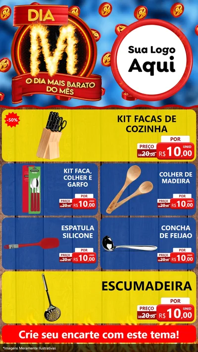 Modelo de TV para TV Vertical com o tema Dia M - O Dia Mais Barato Do Mês para Utilidades Domésticas